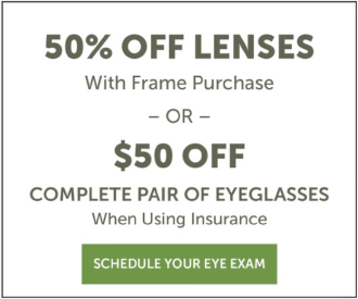50% off lenses with frame purchase